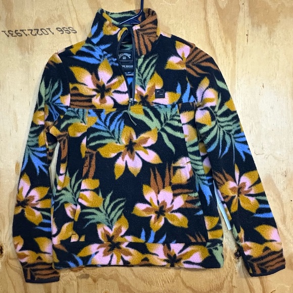 Billabong Adventure Division Floral Fleece‎ Pullover - Picture 1 of 4
